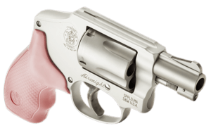 Smith & Wesson 150466 Model 642 Airweight 38 S&W Spl +P 5 Shot 1.88″ Stainless Steel Barrel/Cylinder  Matte Silver Aluminum Alloy J-Frame  Pink Polymer Grip  Snag-free Enclosed Hammer  Internal Lock
