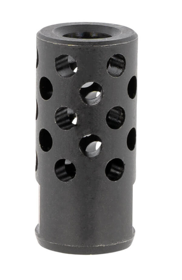 Ruger 90699 Radial Ported Muzzle Brake 35 Caliber Black Oxide Steel with 1/2″-28 tpi Threads  1.75″ OAL & .8″ Diameter